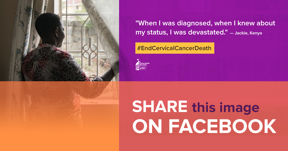 Share Jackie's cervical cancer story on Facebook