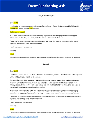 Event Fundraising Ask Email Template
