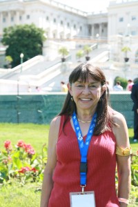 Photo of volunteer Marilynn Klepper who carried her daughter’s story to the Capitol all the way from Seattle, WA