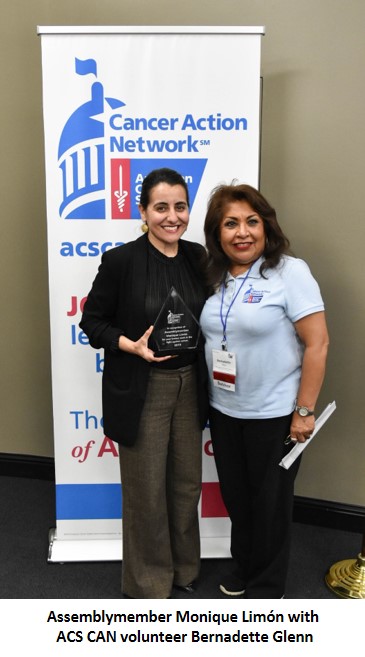 Assemblymember Monique Limón with ACS CAN volunteer Bernadette Glenn