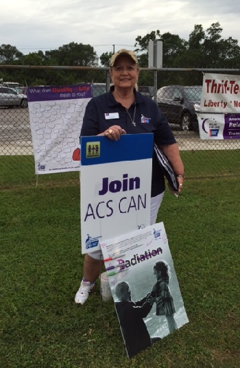 Texas State Lead Ambassador Nancy Neal at her Relay For Life