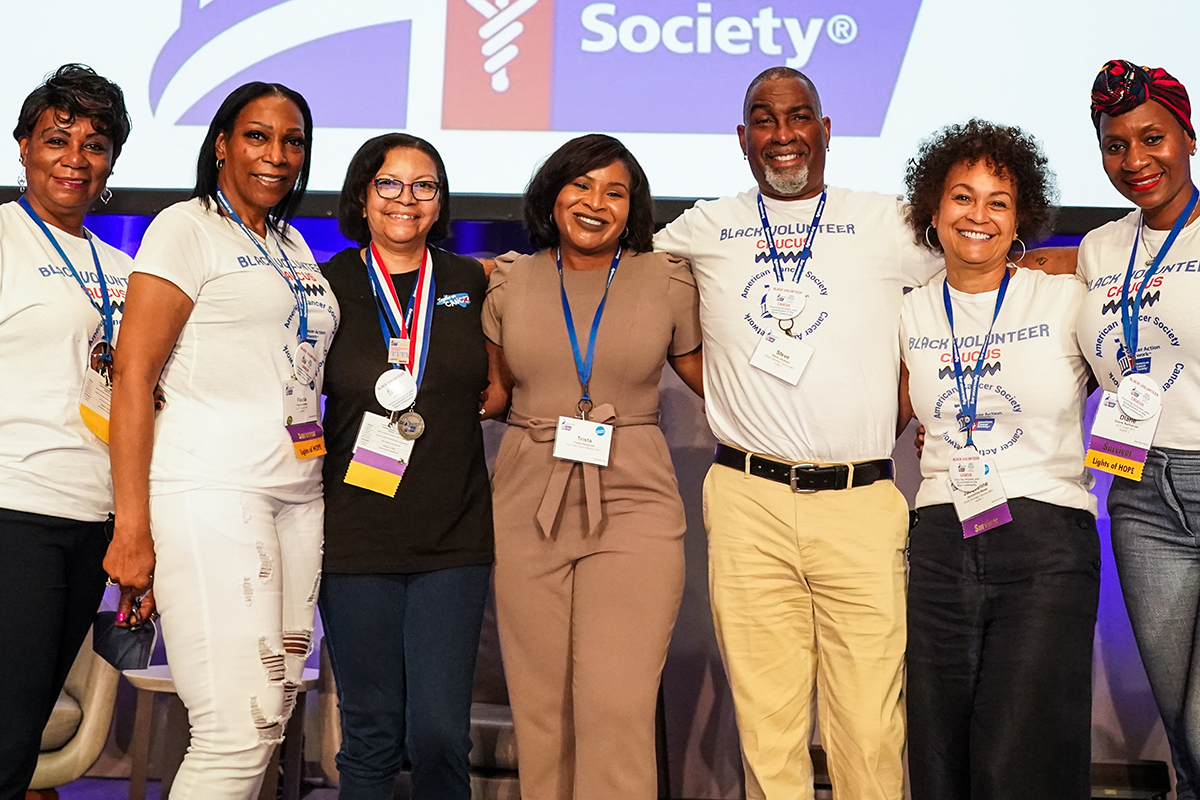 Black Volunteer Caucus on the stage and Leadership Summit