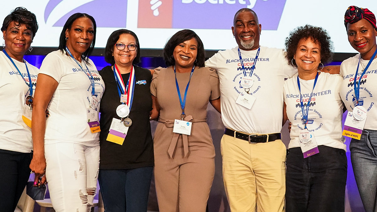 Black Volunteer Caucus on the stage and Leadership Summit