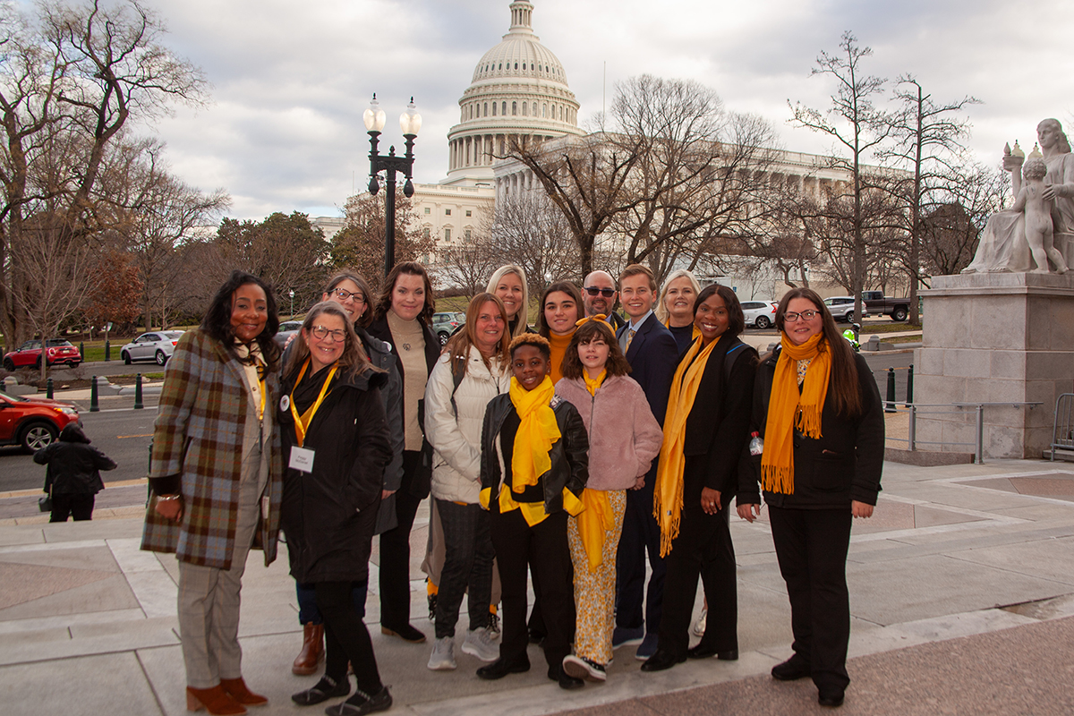 A group of Childhood Cancer Action Day participants.