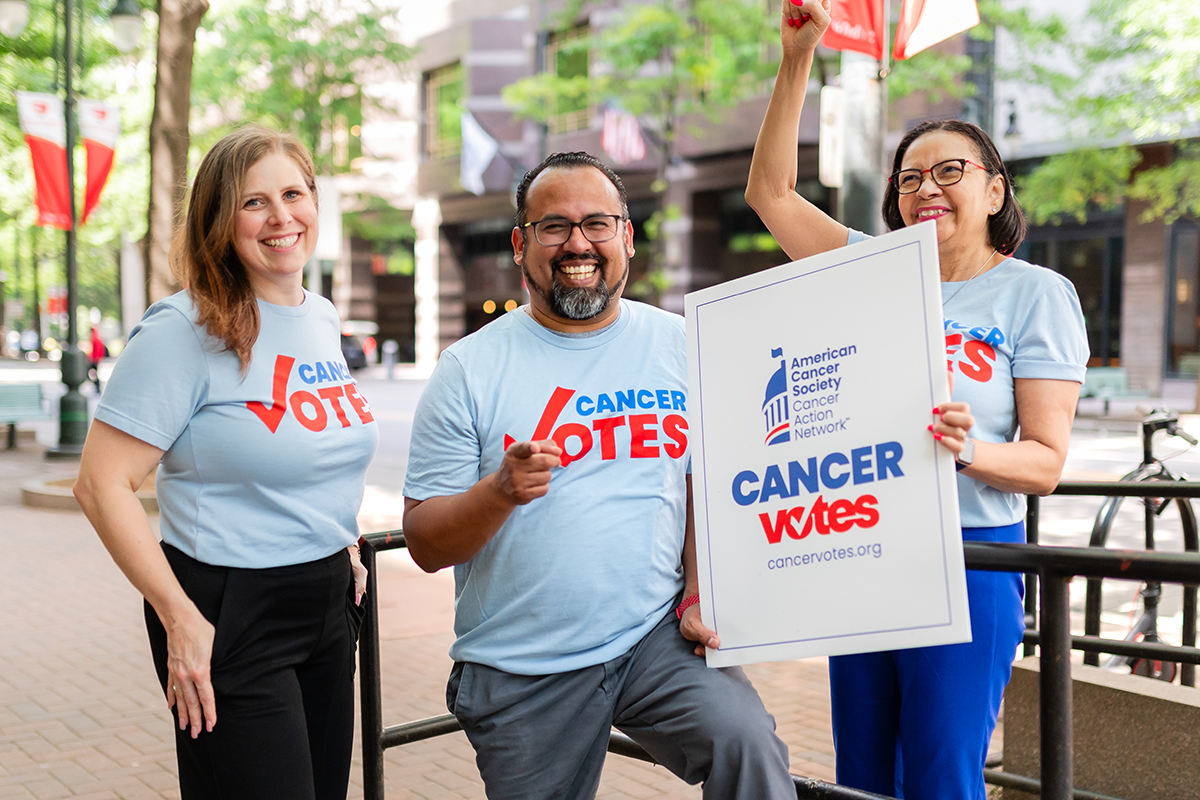 Group of three cancer votes volunteers.