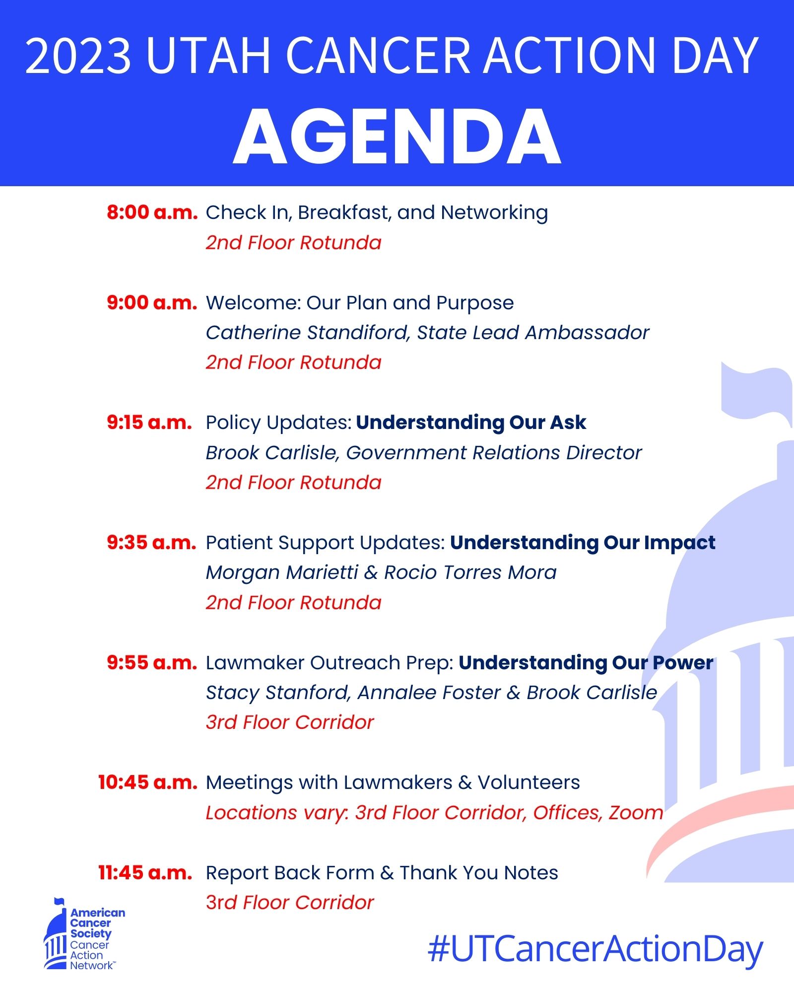 2023 Utah Cancer Action Day Agenda