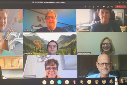 ACS CAN Minnesota volunteers meet virtually with former Lt. Gov. Fischbach