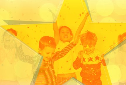 children celebrating
