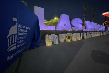 Each lit bag represents a Nevadan who has been impacted by cancer