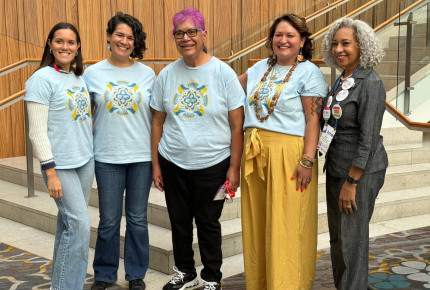 Indigenous Volunteer Voices affinity group members with Dr. Kimberly L. Jeffries Leonard
