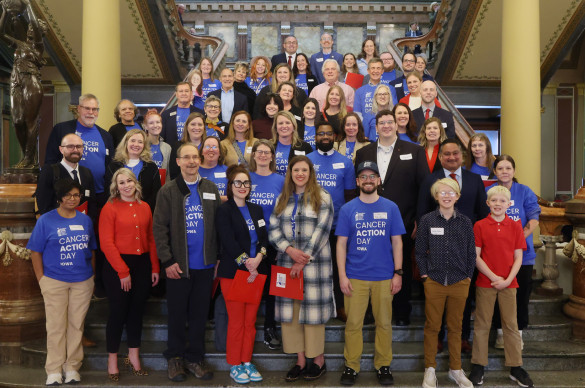 Large group of Iowa volunteers at Cancer Action Day