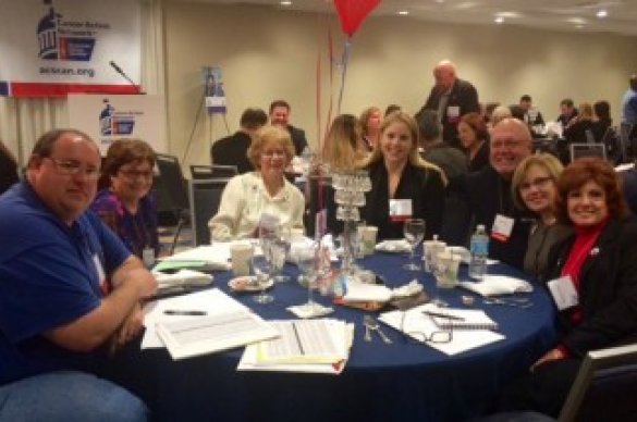 Volunteers at dining table