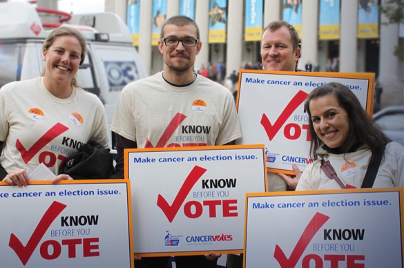 Photo of ACS CAN Volunteers participating in a  Cancer Votes event