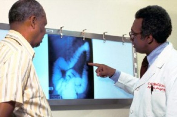 Doctors review medical imaging
