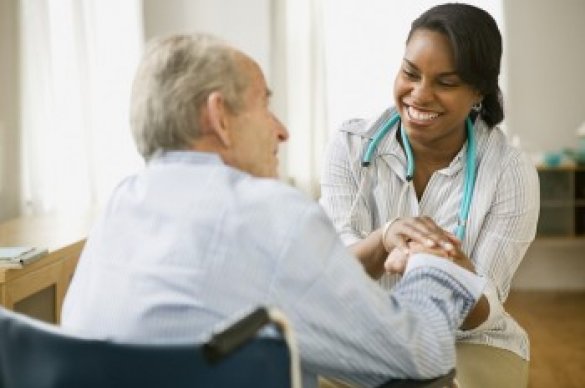 Doctor with patient