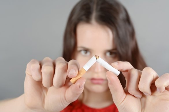 Photo of a woman smoking