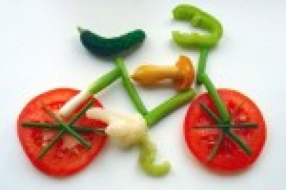 Vegetables in shape of bicycle