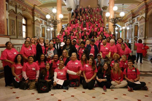 Volunteers at the state capitol in Springfield Illinois