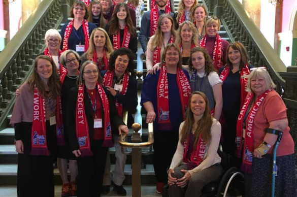 volunteers on capitol stairs