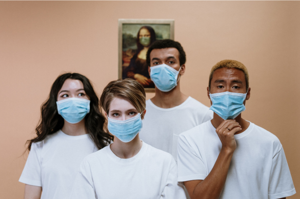People wearing masks