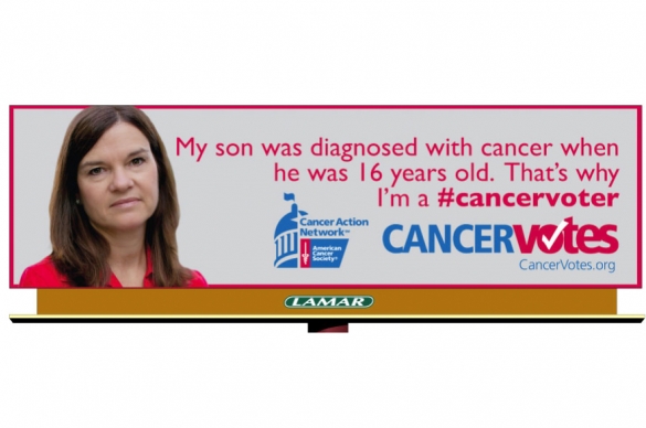 Photo of Fond du Lac, Wisconsin resident featured on billboard as part of Cancer Votes campaign