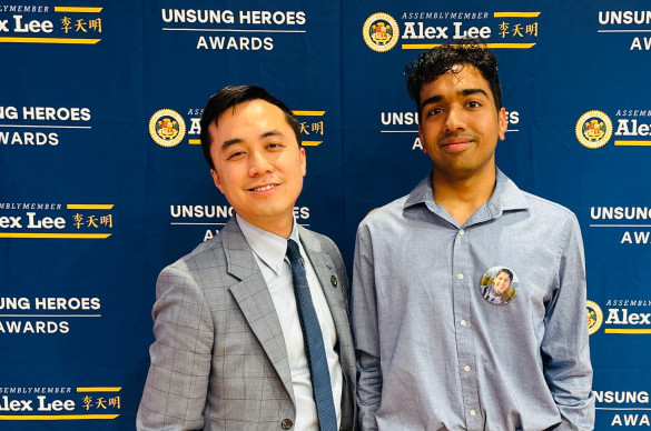 Sahil Mehta, young volunteer with legislator Lee from California