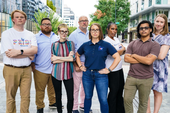 ACS CAN Volunteers standing in the street with arms crossed