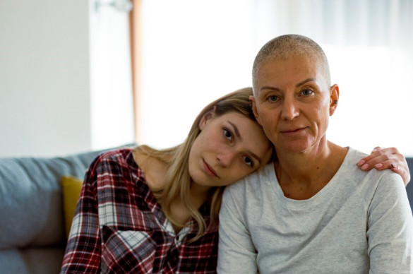 cancer patient with caregiver