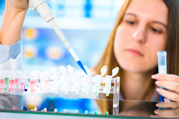 Cancer researcher working in a lab