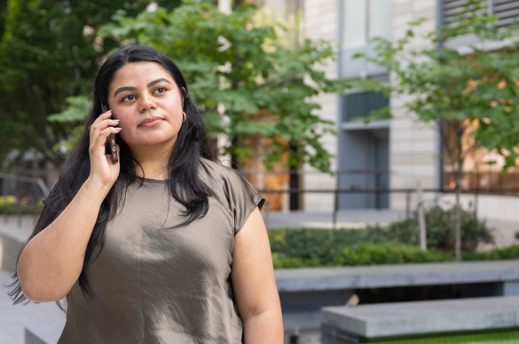 Volunteer talking on the phone