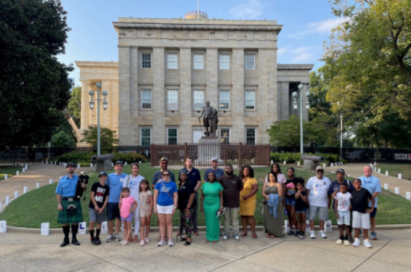 Volunteers outside the NC State Capitol Volunteers outside the NC State Capitol