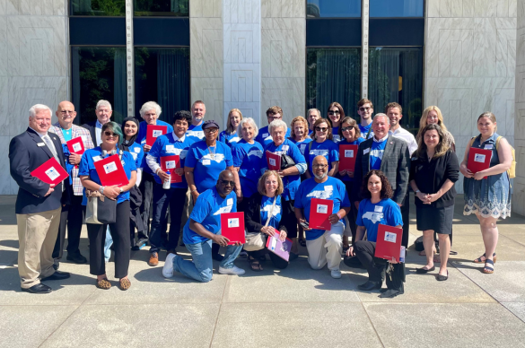 NC volunteers outside General Assembly