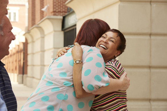 two women hugging