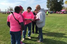 Collecting petitions at Strides