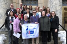 ACS CAN volunteers from across Alaska on the steps of the state Capitol building ACS CAN volunteers from across Alaska on the steps of the state Capitol building