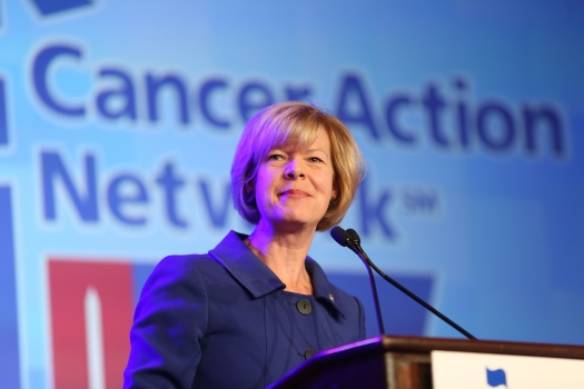 Photo of Senator Tammy Baldwin Speaking at Leadership Summit and Lobby Day