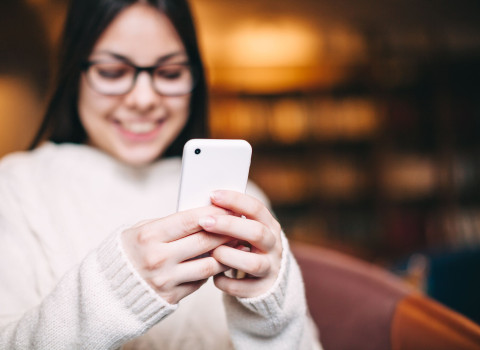 Woman texting