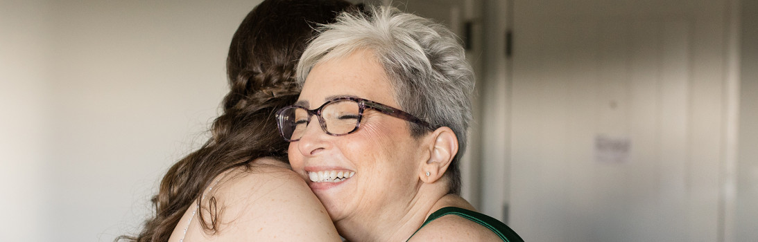 Two women embracing