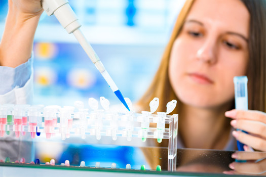 Cancer researcher working in a lab