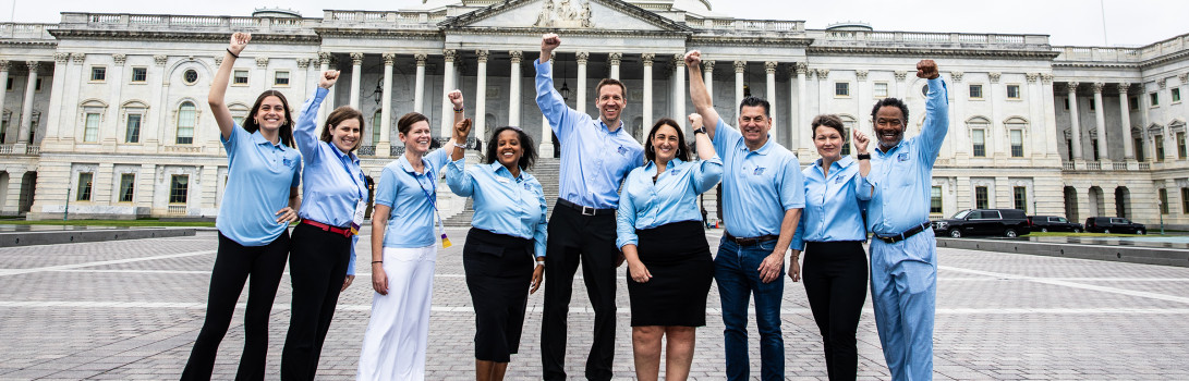 Volunteers at the U.S. Capitol for Lobby Day