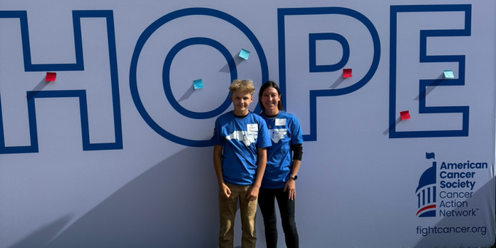 Ashley and Mason at the Wall of Hope