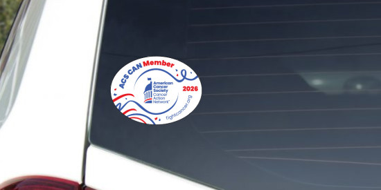 ACS CAN Membership 2026 window cling on car window