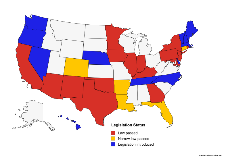 biomarker legislation status map as of may 2025