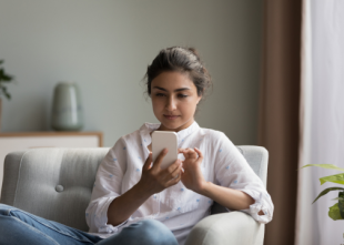 Woman with smart phone