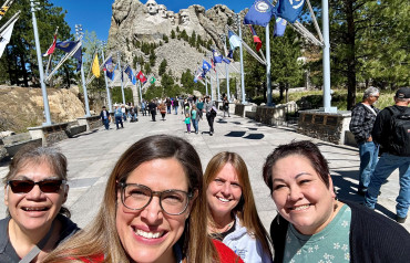 Indigenous Volunteer Voices members at Mount Rushmore